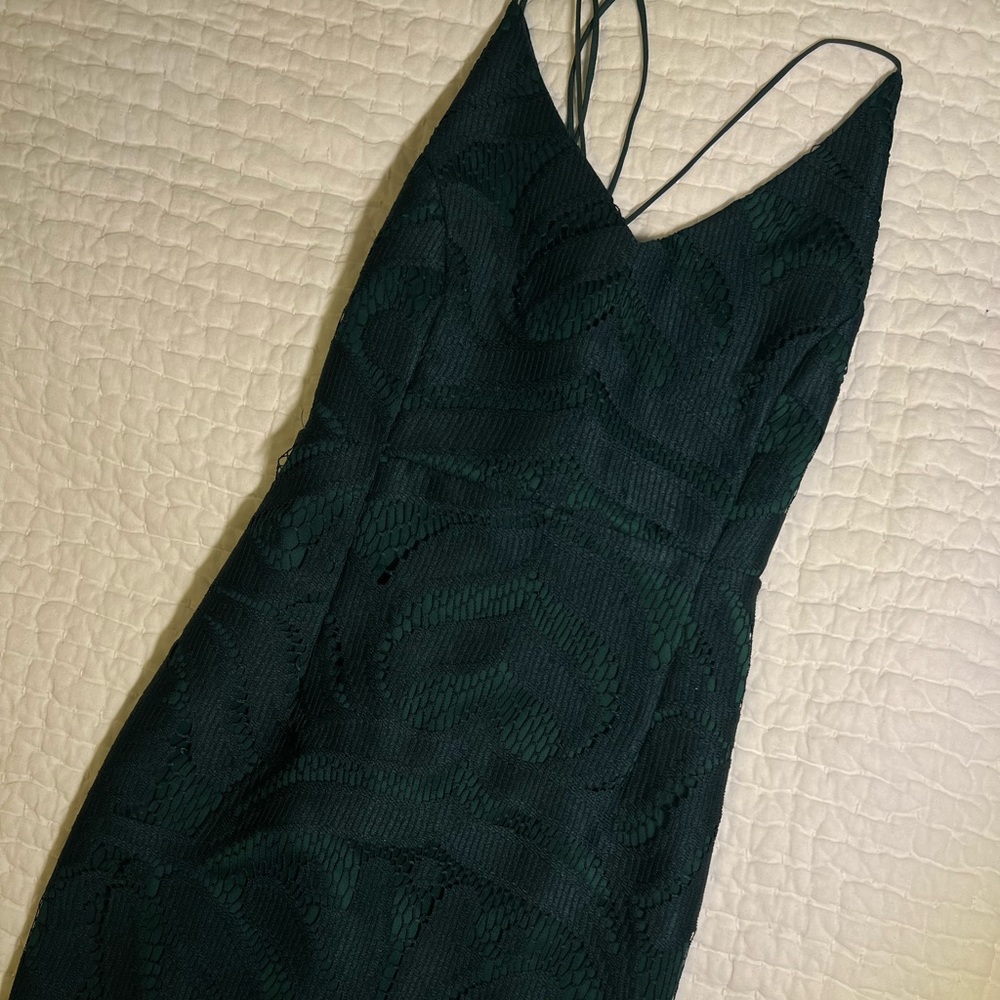 Dark green lace dress